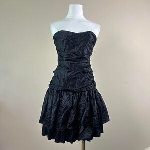 Gorgeous Whimsigoth Gothic Strapless Ruffle Dress